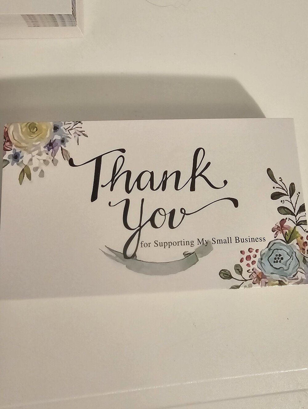 Floral Thank You For Supporting Business Cards - New - Picture 3 of 7